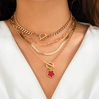 Five petal flower necklace, niche, light luxury design, high-end feeling, collarbone chain