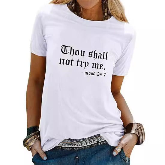 European and American personalized letter printed street casual women's new T-shirt made of pure cotton