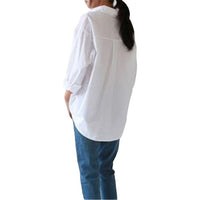 White long sleeved shirt with loose fitting women's shirt for women