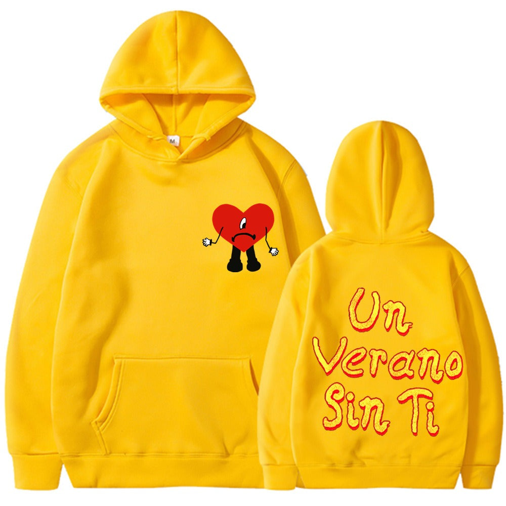 Un vera no sin ti bad bunny music album hooded sweatshirt