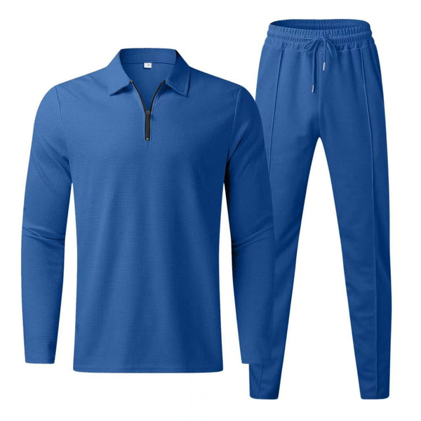 Men's casual sports suit with sleeves and long pants