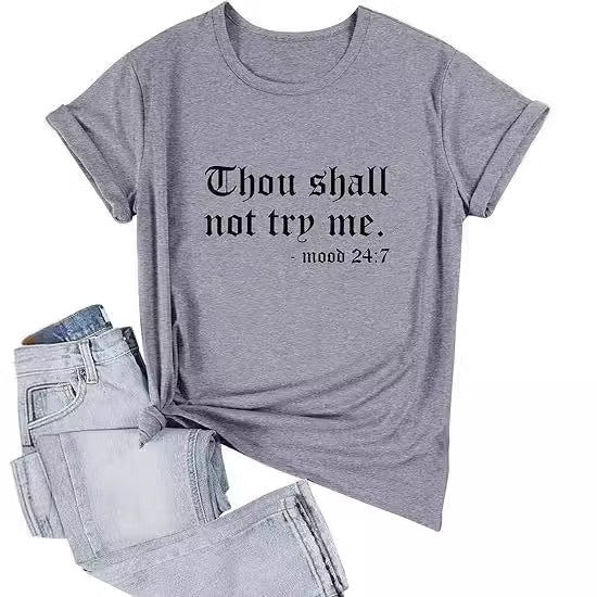 European and American personalized letter printed street casual women's new T-shirt made of pure cotton