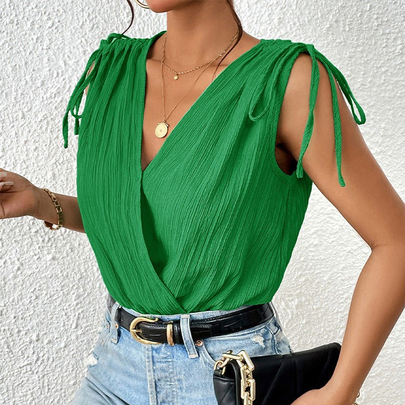 New European and American summer women's patchwork sleeveless contrasting jumpsuit