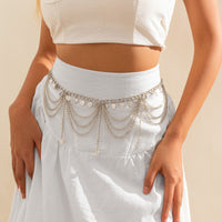 Fashionable retro star waist chain Waist chain metal street photography multi-layer pants chain