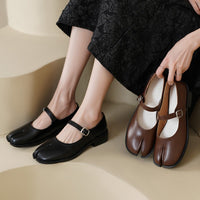 One button Mary Jane single shoe, thick heel, low heel, custom-made shoes for women, small leather shoes