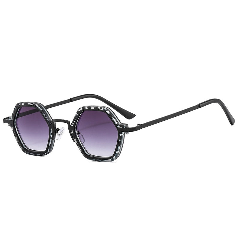Punk Hip-Hop New Sunglasses Personality Small Frame Polygonal Metal Mixed Men And Women Fashion Sunglasses