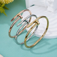 Diamond titanium steel bracelet for women, light luxury, non fading card home nail bracelet