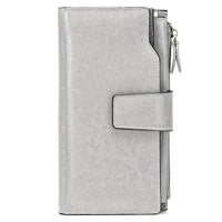 Genuine leather women's wallet long oil wax cowhide women's multi card wallet