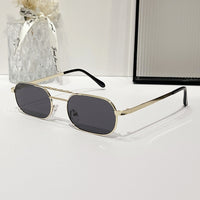 Fashionable and personalized square narrow frame fashionable sunglasses for men and women