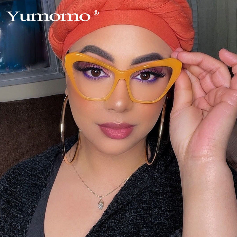 New Anti-Blue Light Large Frame Sunglasses Simple And Versatile Fashion Cat Eye Anti-Blue Light Glasses