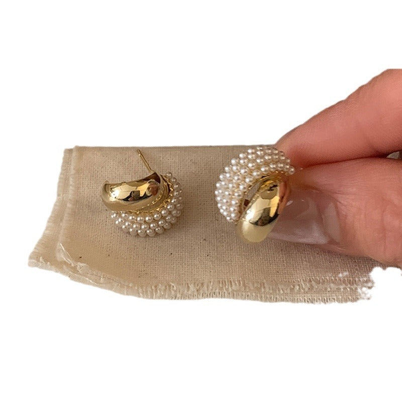 Arc earrings for women, light luxury, elegant temperament, simple and versatile earrings and earrings