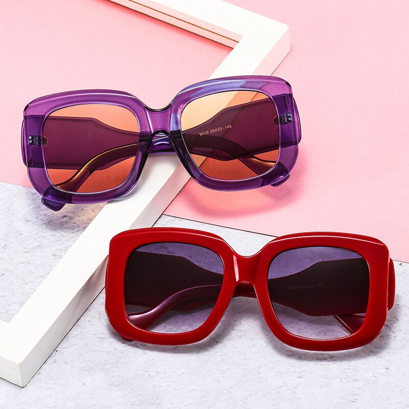 Large Frame Fashion Sunglasses Ins Thick Line Temples Popular Personality Men And Women All-Match Sunglasses