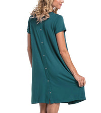 Pregnant women's delivery hospital gown with short sleeves and hidden openings on both sides for nursing care