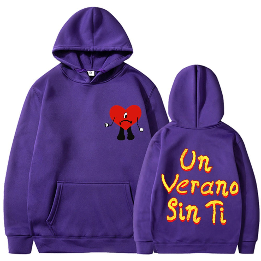 Un vera no sin ti bad bunny music album hooded sweatshirt
