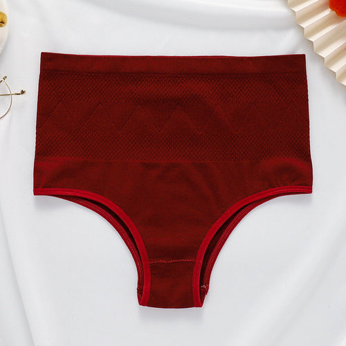 Seamless mid-high waist panties, tummy-tightening, waist-slimming and height-slimming elastic briefs for women