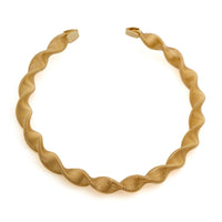 Cyberpunk metal stripe spiral open collar female personality punk snake bone necklace