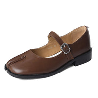 One button Mary Jane single shoe, thick heel, low heel, custom-made shoes for women, small leather shoes