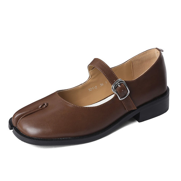 One button Mary Jane single shoe, thick heel, low heel, custom-made shoes for women, small leather shoes