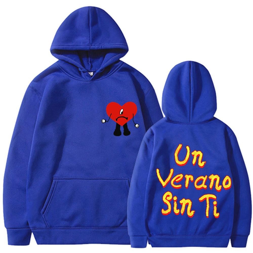 Un vera no sin ti bad bunny music album hooded sweatshirt