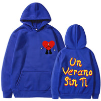 Un vera no sin ti bad bunny music album hooded sweatshirt