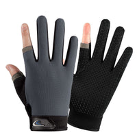Exposed Two Finger Fishing Gloves Men's Outdoor Sunscreen Non-Slip Fly Lure Breathable Touch Screen Thin Sports Riding Gloves