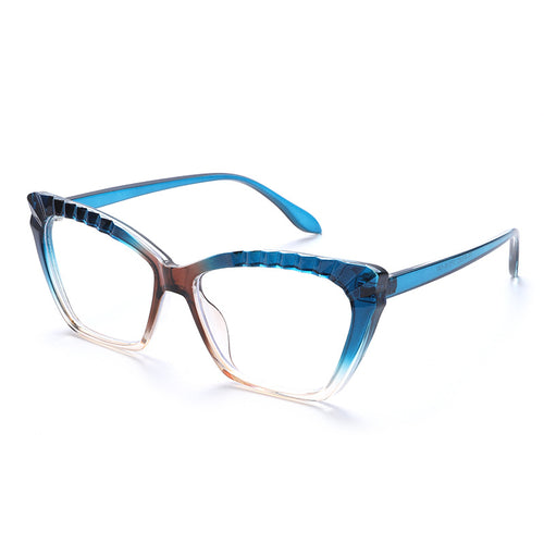 Trendy Fashion Irregular Pattern Glasses Color Matching Ultra-Light Anti-Blue Light Spring Legs Personality Flat Mirror Plain Glasses