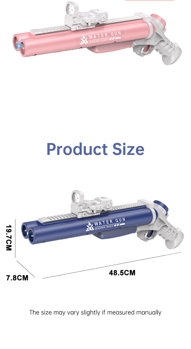 مسدس مياه كهربائي مزدوج الأنبوب للعب في الهواء الطلق ولعبة الحرب