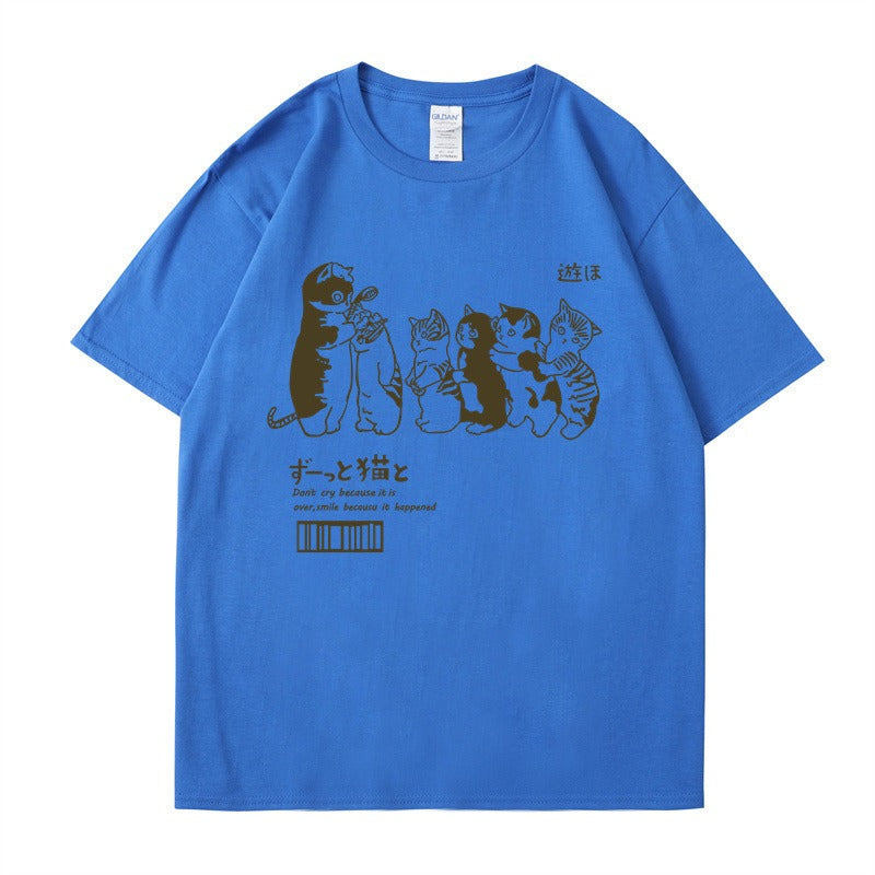 تي شيرت مرح كات مواء فضفاض