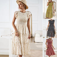 Fragmented flower dress, summer foreign trade women's clothing, elegant temperament, long skirt
