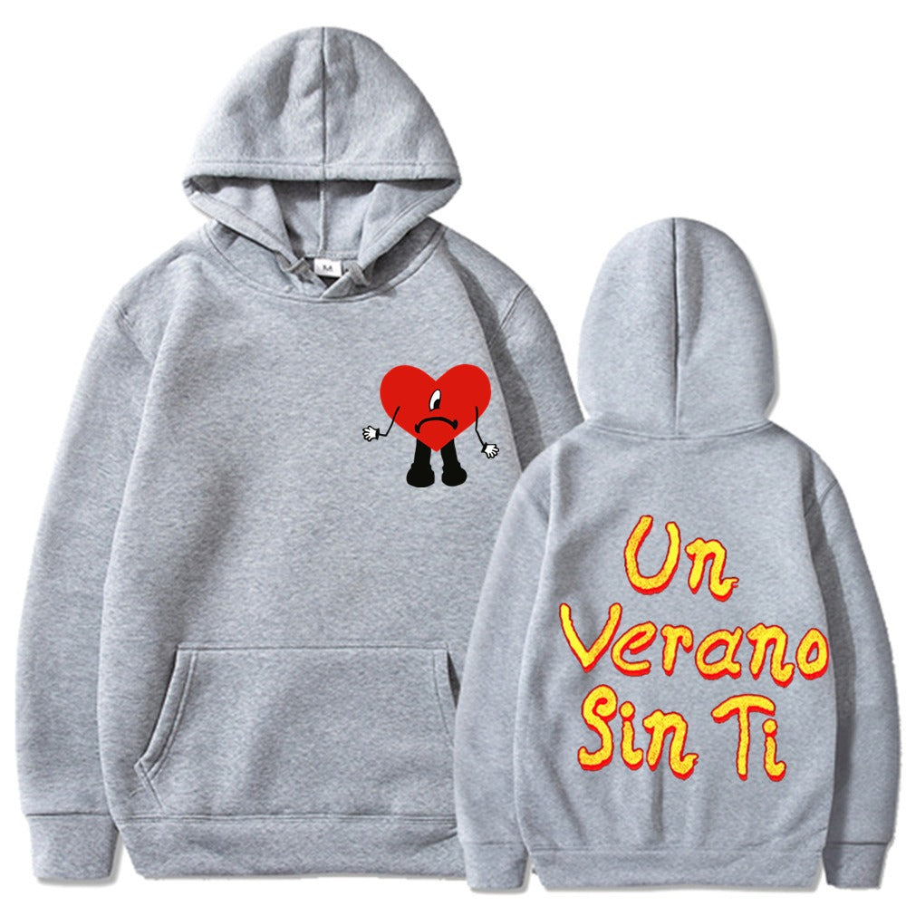 Un vera no sin ti bad bunny music album hooded sweatshirt