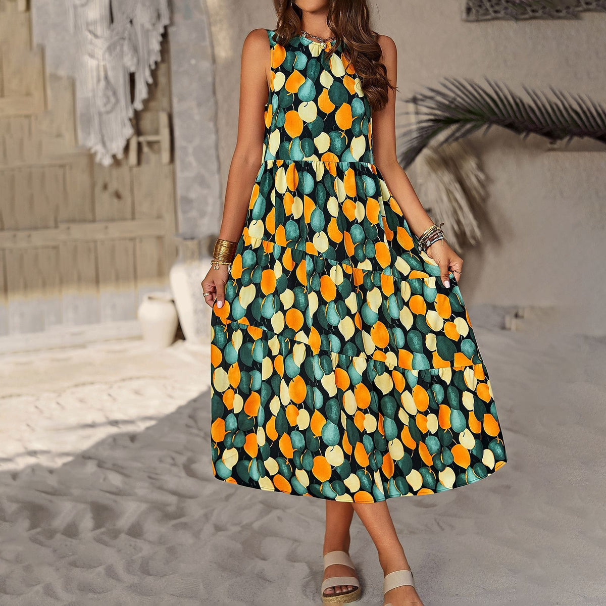 Fashion Dress Spring/Summer Hanging Neck Loose Vacation Dress Children