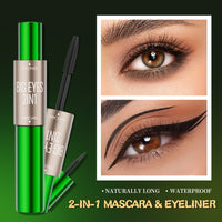 2-in-1 long and thick double-ended mascara, natural and smooth, no smudge cross-border makeup eyeliner