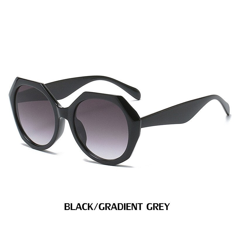 New Fashion Irregular Frame Sunglasses Ladies Ins Trendy Striped Large Frame Sunglasses