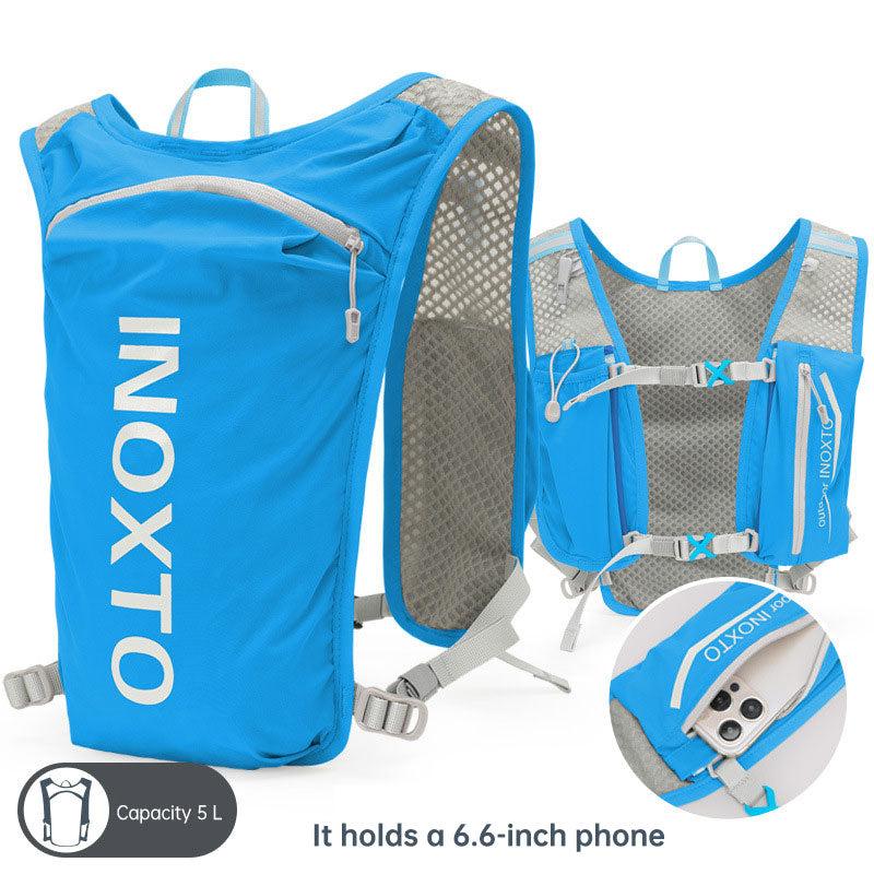 Running Bag 5L Outdoor Sports Lightweight Backpack Men's and Women's Trail Marathon Backpack Cycling Bag Water Bag Backpack