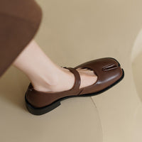 One button Mary Jane single shoe, thick heel, low heel, custom-made shoes for women, small leather shoes