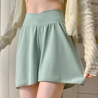 Pregnant women's safety pants, summer anti glare, ice silk loose low waisted bottom shorts, worn over summer in large sizes