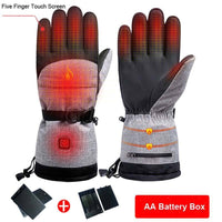 Intelligent Heating Gloves Full Fat Touch Screen Warm Waterproof Outdoor Motor Sports Electric Heating Ski Gloves