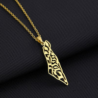 Israel and Palestine Map Pendant Necklace Universal Geometric Shape for Men and Women