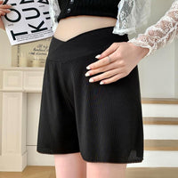 Pregnant women's safety pants, summer anti glare, ice silk loose low waisted bottom shorts, worn over summer in large sizes