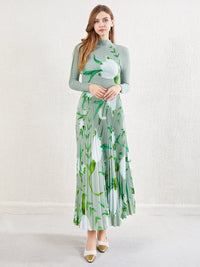 طقم مكون من قطعتين بنصف تنورة، طقم تنورة نسائية مطبوعة بأكمام طويلة