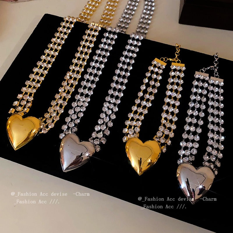 Love multi-layer diamond necklace with collarbone chain for fashion