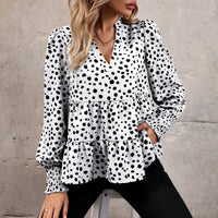 Spring and Autumn European and American Fashion Women's Long sleeved Leopard print Shirt Women's Style