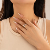 Baroque Round Irregular Curved Ring Ring Smooth Plain Ring Female Ring