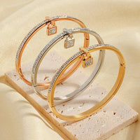 Super Flash Full Diamond Lock Head Concealed Buckle Bracelet Mud Diamond Small Square Lock Bracelet Jewelry