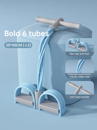 Multi 6 Tube Elastic Pedal Function Tension Rope Bands Fitness Sit Ups Exercises Elastics Tape Home Resistance Bands