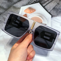 New Large-Frame Sunglasses Net Red With The Same Ins Square Glasses Personality Diamond-Studded Sunglasses Women