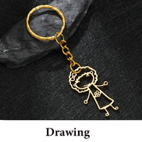 DIY Cutsom Drawing Art Necklaces Personalized Stainless Steel Kids Artwork Logol Pendant Jewelry Gifts for Family Children