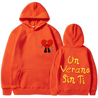 Un vera no sin ti bad bunny music album hooded sweatshirt