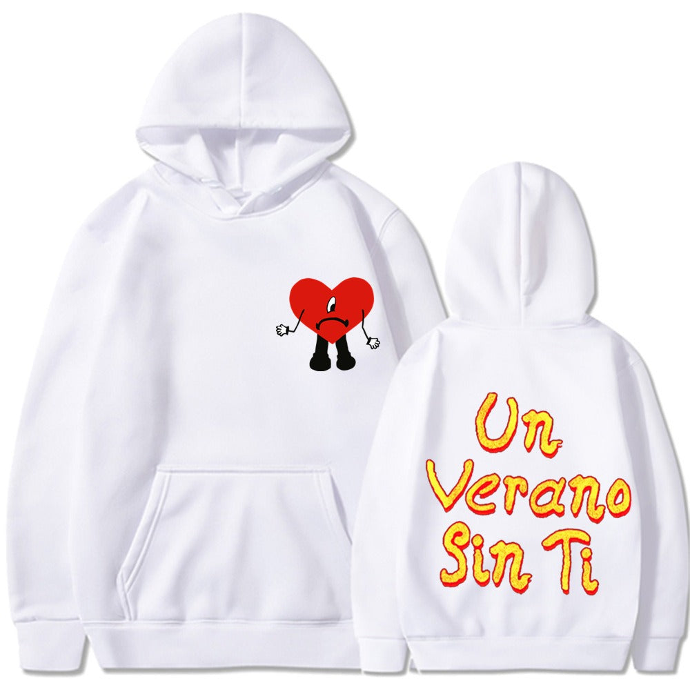 Un vera no sin ti bad bunny music album hooded sweatshirt