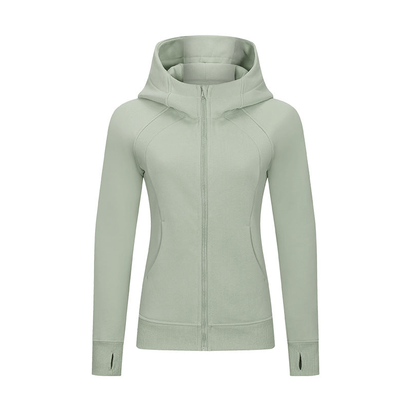 Autumn And Winter New Thickened Thermal Hooded Sports Jacket For Women Casual Wear Yoga Training Fitness Jacket